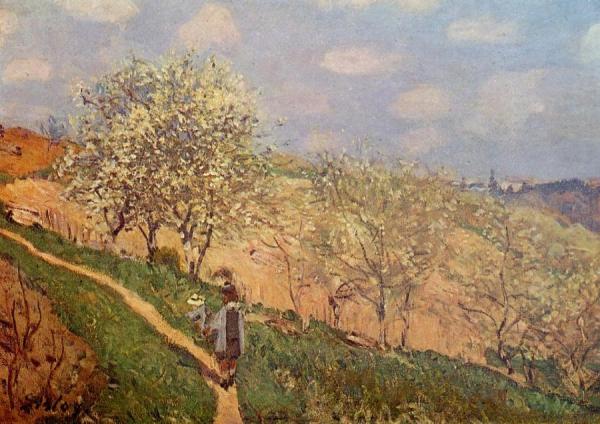 Spring In Bougival by Alfred Sisley