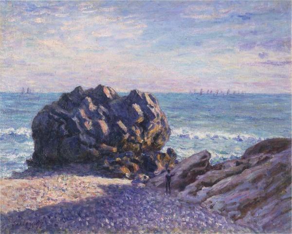 Storr's Rock In Lady's Cove - Evening by Alfred Sisley