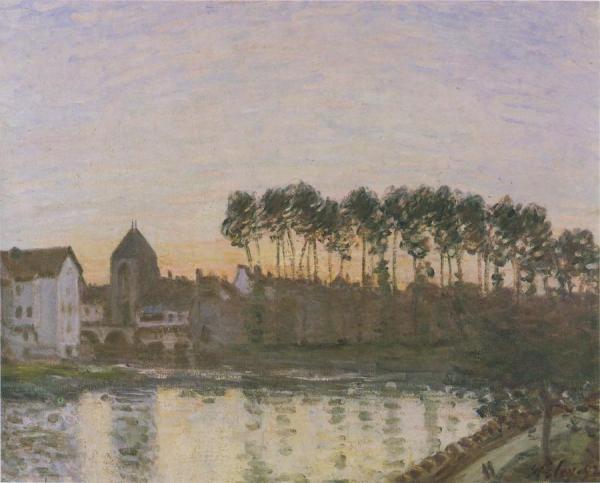 Sunset At Moret by Alfred Sisley