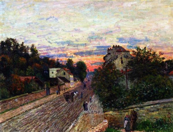Sunset, The Road From Versailles To Chavilles by Alfred Sisley