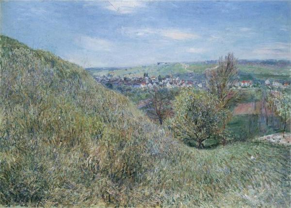 Sur Les Collines De Moret Au Printemps Le Matin by Alfred Sisley