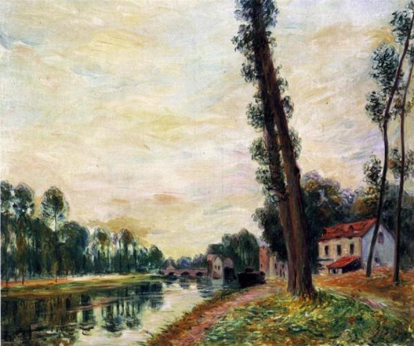 The Banks Of The Loing by Alfred Sisley
