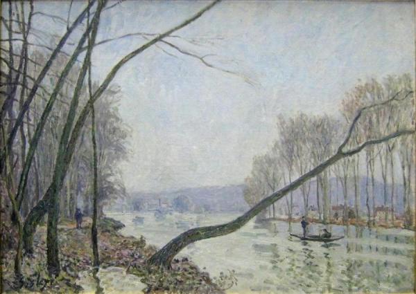 The Banks Of The Seine In Autumn by Alfred Sisley