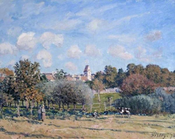 The Bell Tower At Noisy-le-roi, Autumn by Alfred Sisley