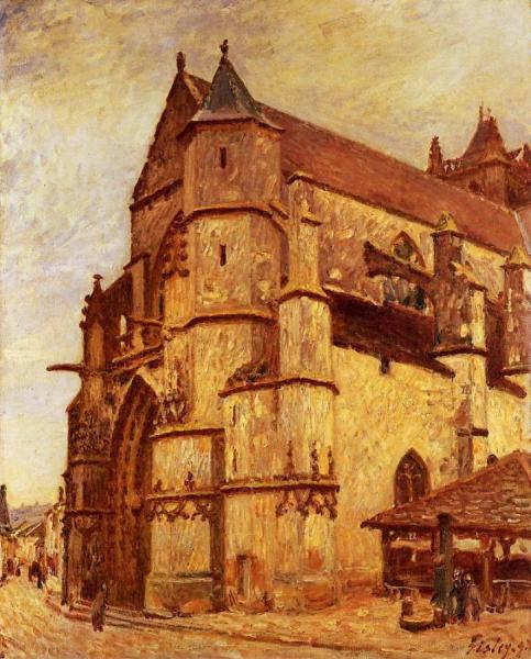 The Church At Moret, Rainy Morning by Alfred Sisley
