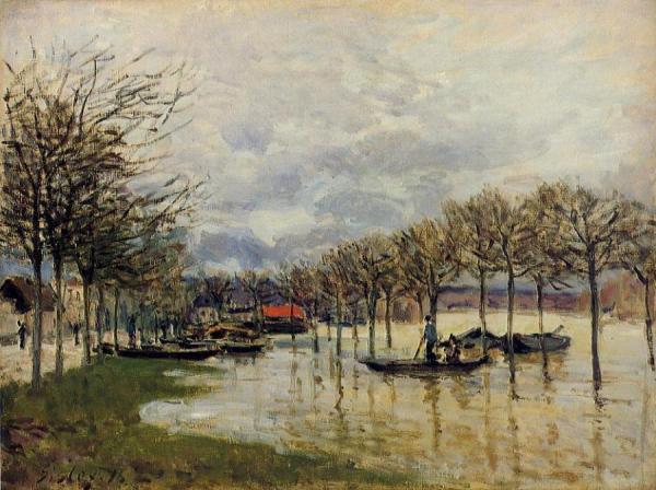 The Flood On The Road To Saint-germain by Alfred Sisley