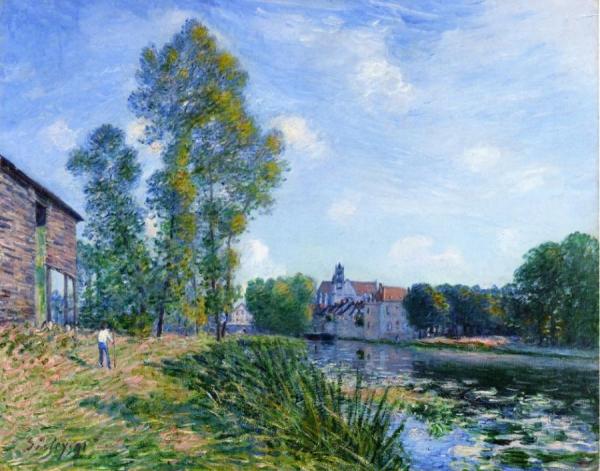 The Loing At Moret In Summer by Alfred Sisley