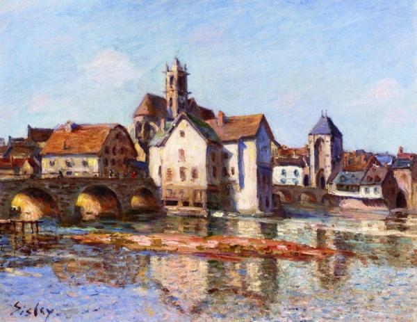 The Moret Bridge by Alfred Sisley