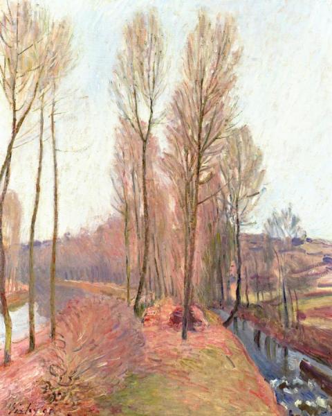 The Orvanne And The Canal Du Loing In Winter by Alfred Sisley