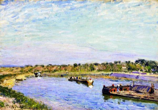 The Port Of Saint Mammes, Morning by Alfred Sisley