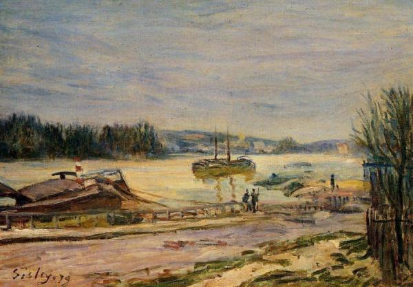 The Seine Near Saint-cloud, High Water by Alfred Sisley