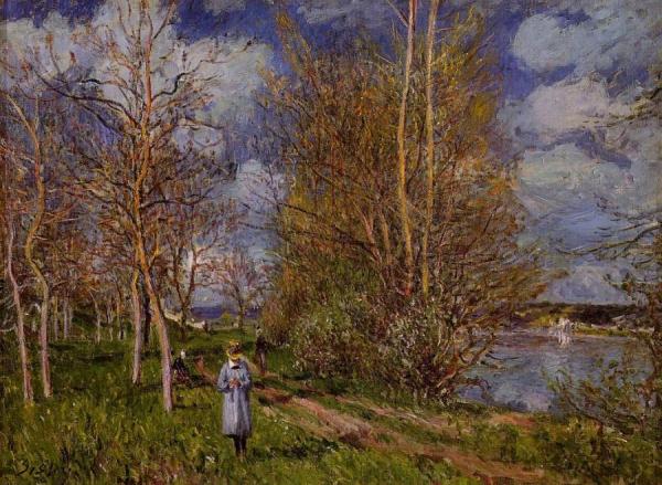 The Small Meadow In Spring by Alfred Sisley
