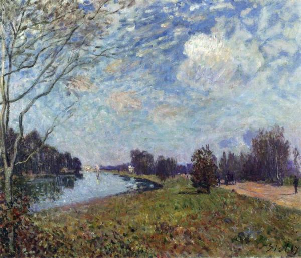 The Thames At Hampton Court, East Molesey by Alfred Sisley