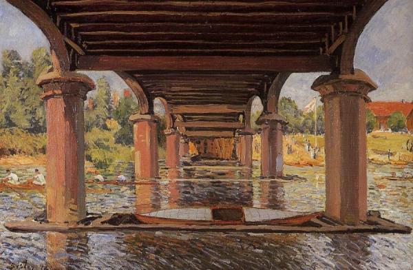Under The Bridge At Hampton Court by Alfred Sisley