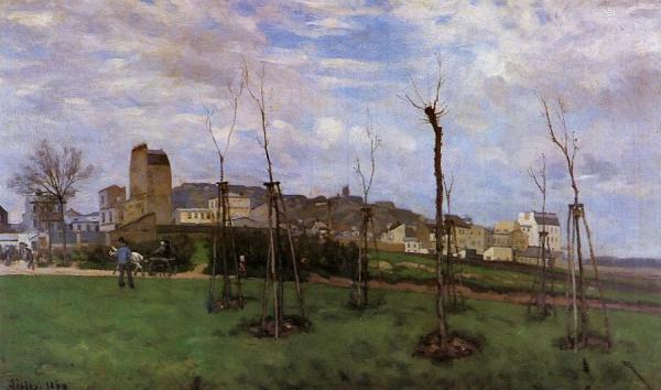 View Of Montmartre From The Cite Des Fleurs, Les Batignolles by Alfred Sisley
