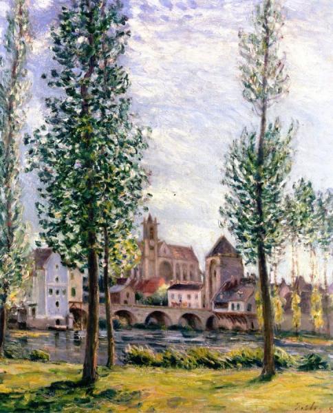 View Of Moret-sur-loing Through The Trees by Alfred Sisley