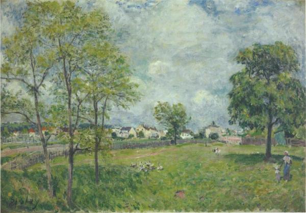 View Of The Village by Alfred Sisley