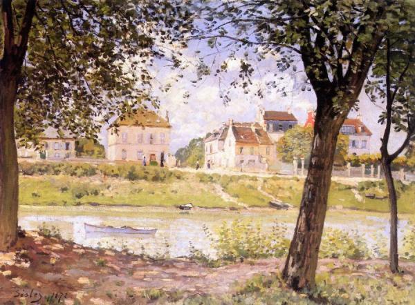 Village On The Banks Of The Seine by Alfred Sisley