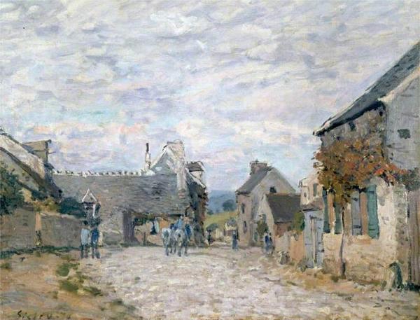 Village Street - Louveciennes by Alfred Sisley
