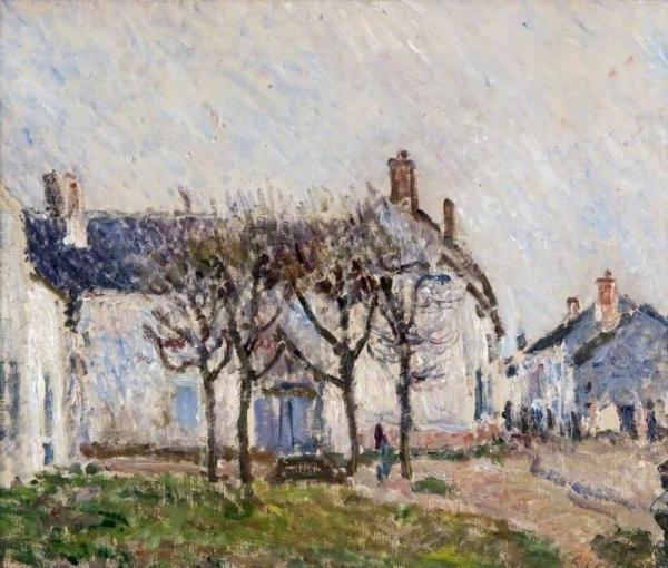 Village Street, Moret-sur-loing by Alfred Sisley