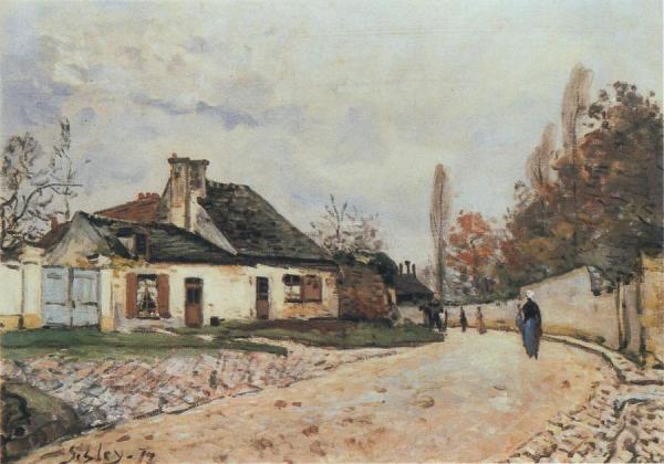 Voisins Street In Louveciennes by Alfred Sisley