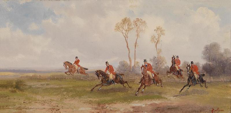 English Hunting Scene I by Alfred Steinacker