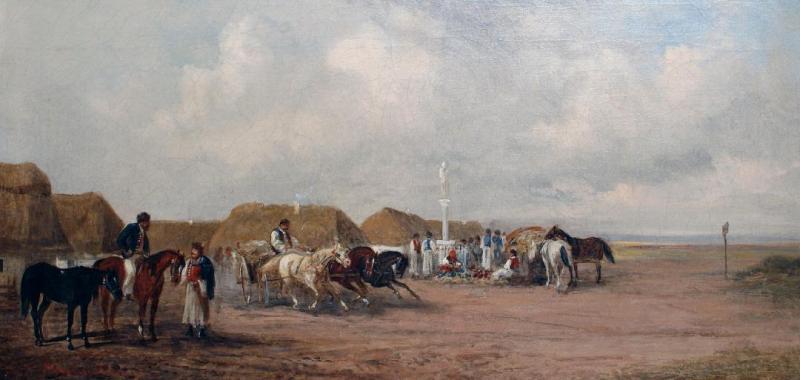 Hungarian Village Scene by Alfred Steinacker