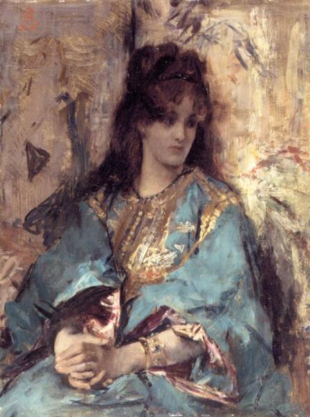 A Woman Seated In Oriental Dress by Alfred Stevens