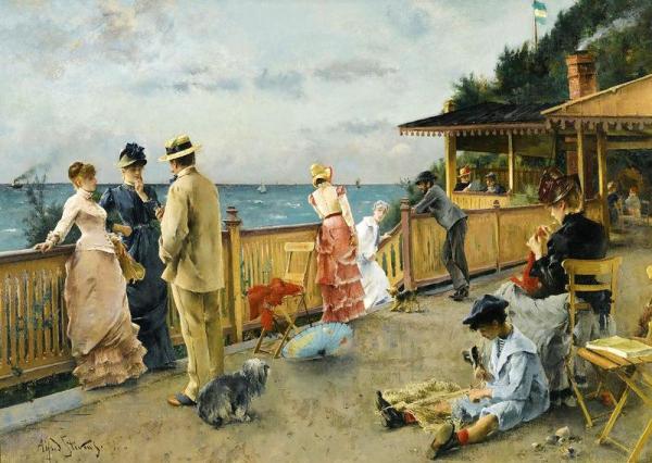 At The Seaside by Alfred Stevens