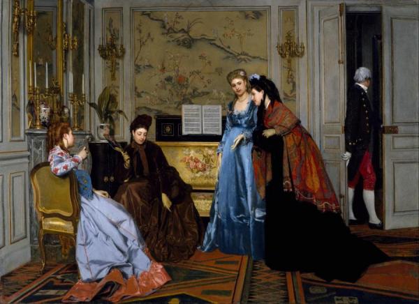 Elegant Figures In A Salon by Alfred Stevens