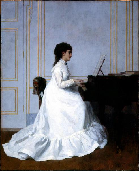 Eva Gonzales At The Piano by Alfred Stevens