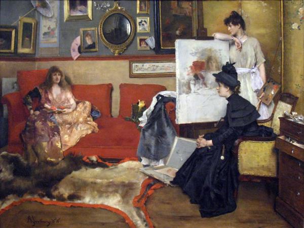 In The Studio by Alfred Stevens