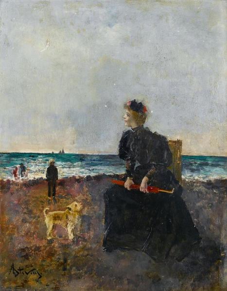 Lady On The Beach by Alfred Stevens