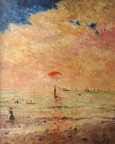 Off The Coast At Deauville by Alfred Stevens