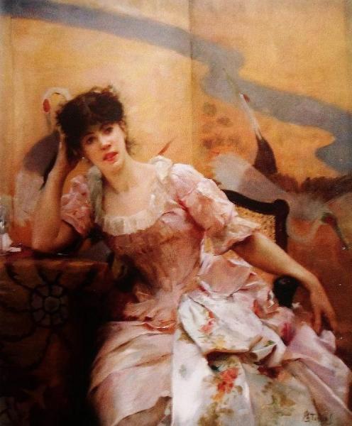Portrait Of A Lady by Alfred Stevens