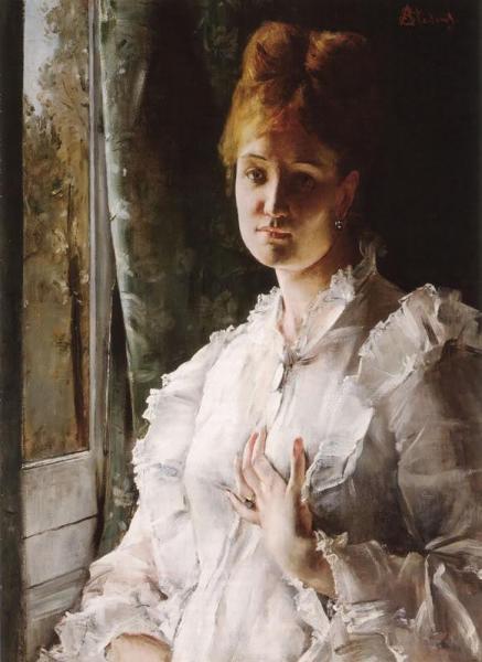 Portrait Of A Woman In White by Alfred Stevens