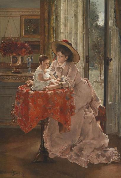 The Happy Mother by Alfred Stevens