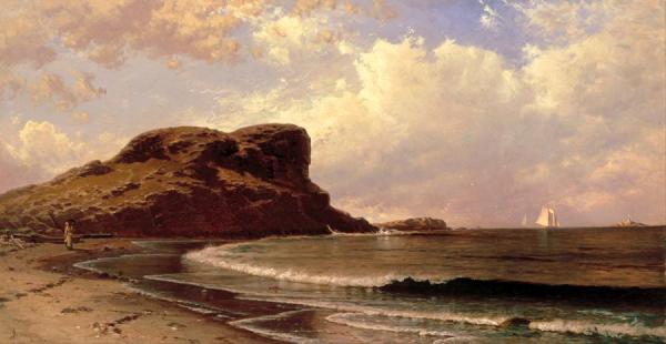 Castle Rock,nahant,massachusetts by Alfred Thompson Bricher