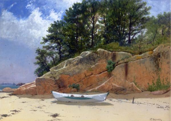 Dory On Dana's Beach, Manchester-by-the-sea, Massachusetts by Alfred Thompson Bricher