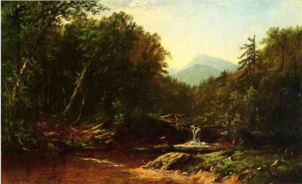 Fisherman By A Mountain Stream by Alfred Thompson Bricher