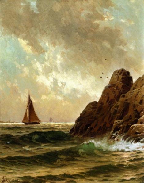 Sailboats Off A Rocky Shore by Alfred Thompson Bricher