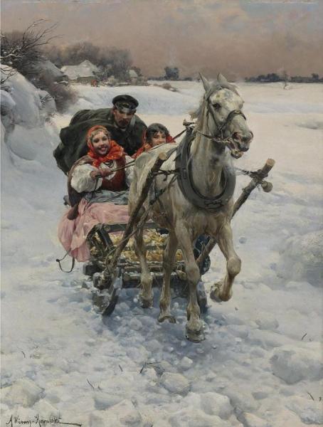 A Merry Ride by Alfred Von Wierusz-kowalski