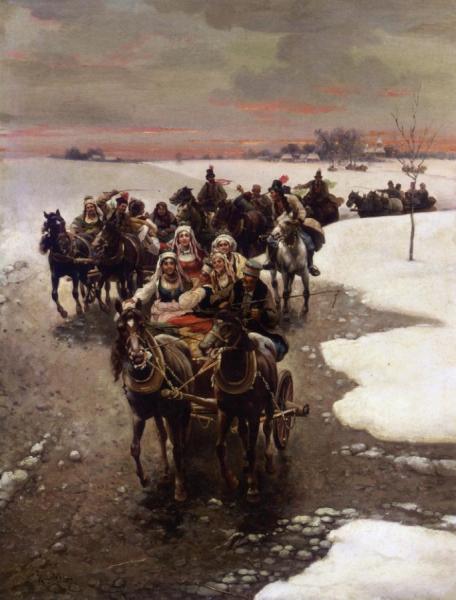 The Wedding Party by Alfred Von Wierusz-kowalski