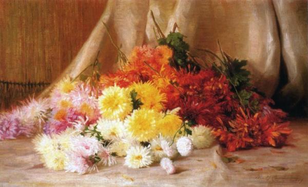 Chrysanthemums by Alice B. Chittenden Oil Painting Reproductions