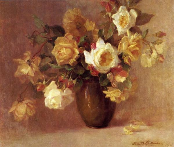 Still Life With Roses In A Vase by Alice B. Chittenden