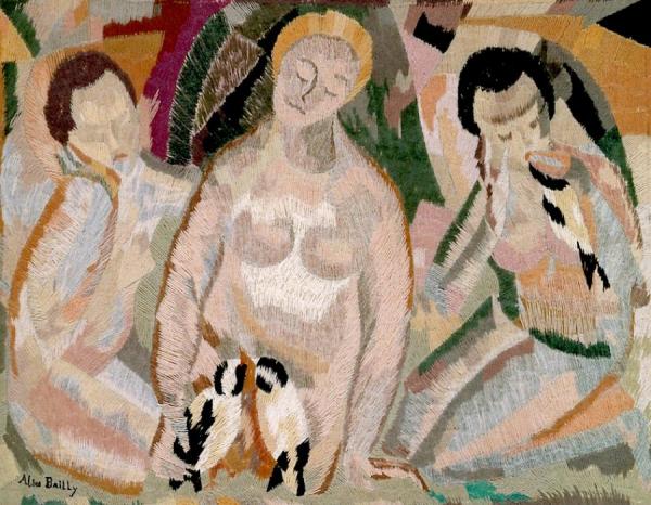 Bathers With Birds by Alice Bailly