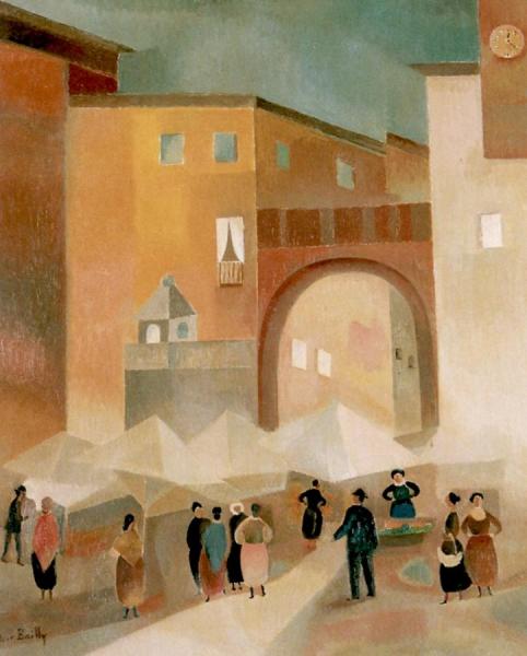 Italian Landscape Ii: Market In Verona by Alice Bailly Oil Painting Reproductions