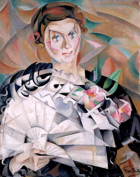 Playing With A Fan (portrait Of Louisa Bally, The Artist's Sister) by Alice Bailly