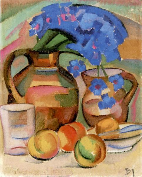 Still Life, Apples And Pitchers by Alice Bailly