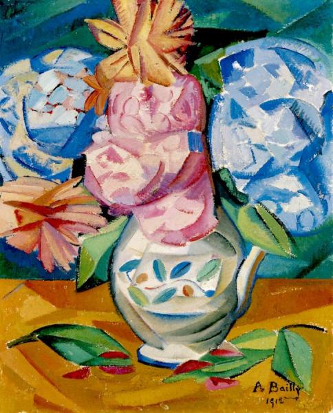 Still Life (bouquet Of Hydrangeas) by Alice Bailly